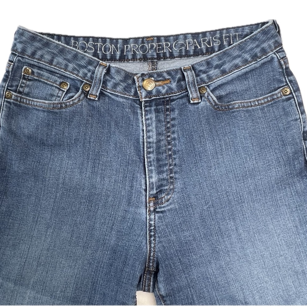 Boston Proper Paris Fit Jeans Dark Wash 8 Short Straight Leg DK Wash 8S - Picture 7 of 14